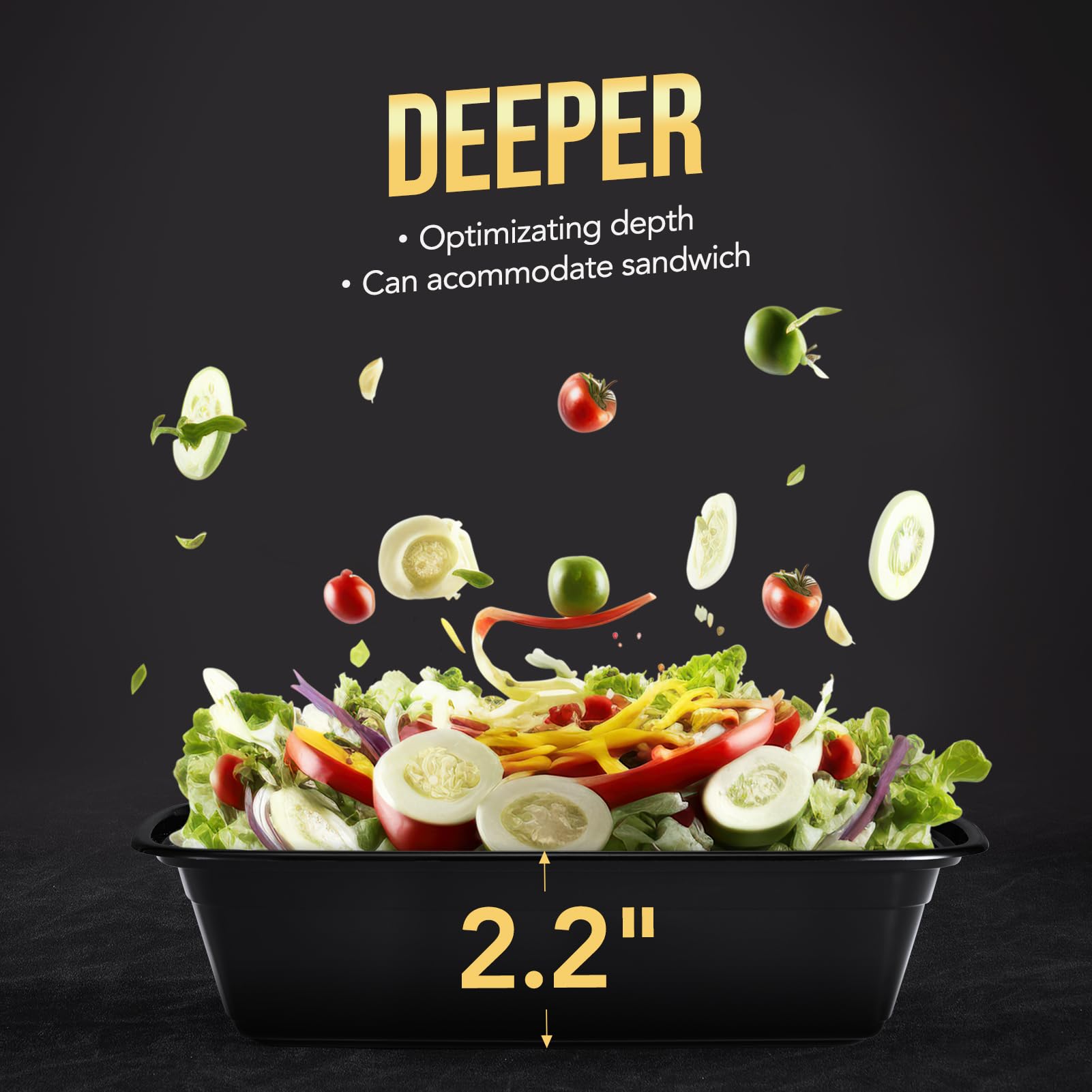 50-Pack 34oz Reusable Meal Prep Containers with Lids - BPA-Free, Leakproof & Microwave/Dishwasher/Freezer Safe Plastic Food Storage Containers - Perfect for Meal Prepping, Leftovers & Takeout - Black