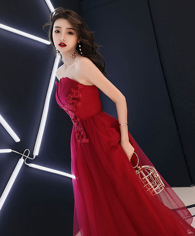 Elegant Burgundy Long Prom Dress - A-Line Evening Gown for Women | Perfect for Homecoming, Formal Dances & Special Occasions