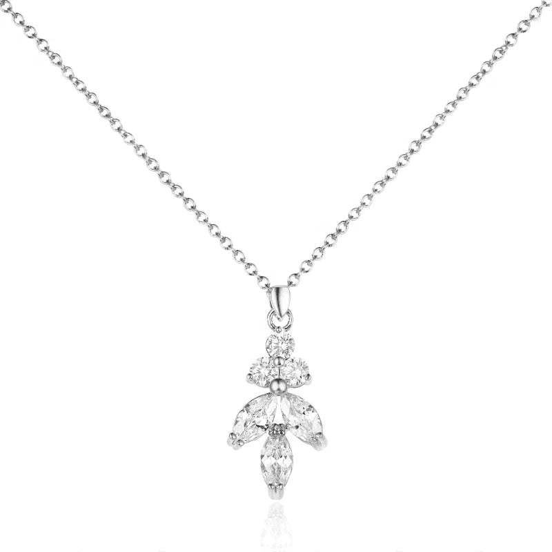 Brides Crystal Jewelry Set - Elegant Necklace, Earrings, Bracelet & Hair Clip (TT101) for Weddings, Prom & Special Occasions
