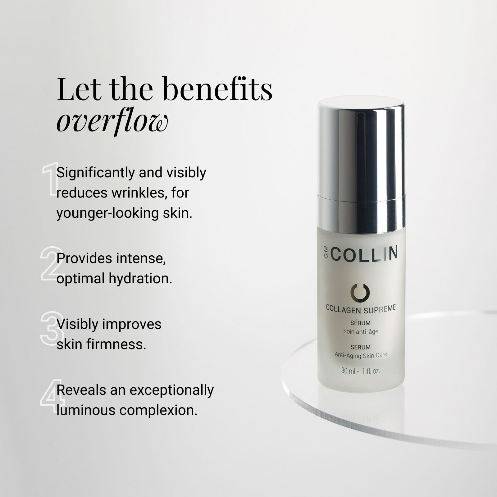 G.M. COLLIN Collagen Supreme Serum - Anti-Aging Hydrating Face Serum with Vegan Collagen to Reduce Wrinkles & Improve Skin Firmness | Daily Skincare Routine for Youthful Glow