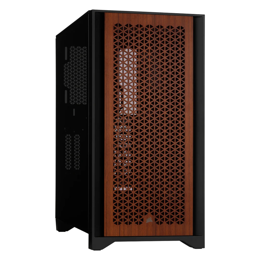 Corsair 4000D Airflow Tempered Glass Mid-Tower ATX PC Case - Premium Teak Front Panel for Enhanced Cooling | Perfect for Gaming Rigs & High-Performance Workstations