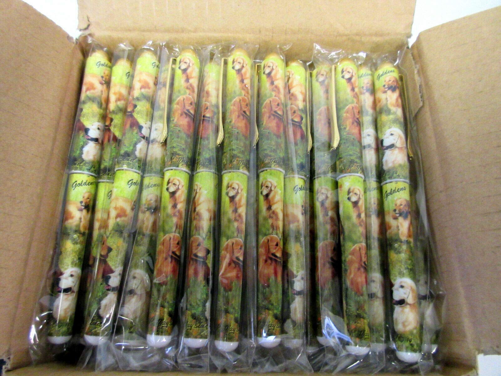 Premium Golden Retriever Dog-Themed Designer Pens - Set of 50 - Perfect for Pet Lovers, Office Supplies & Gift Giving - By Ruth Maystead