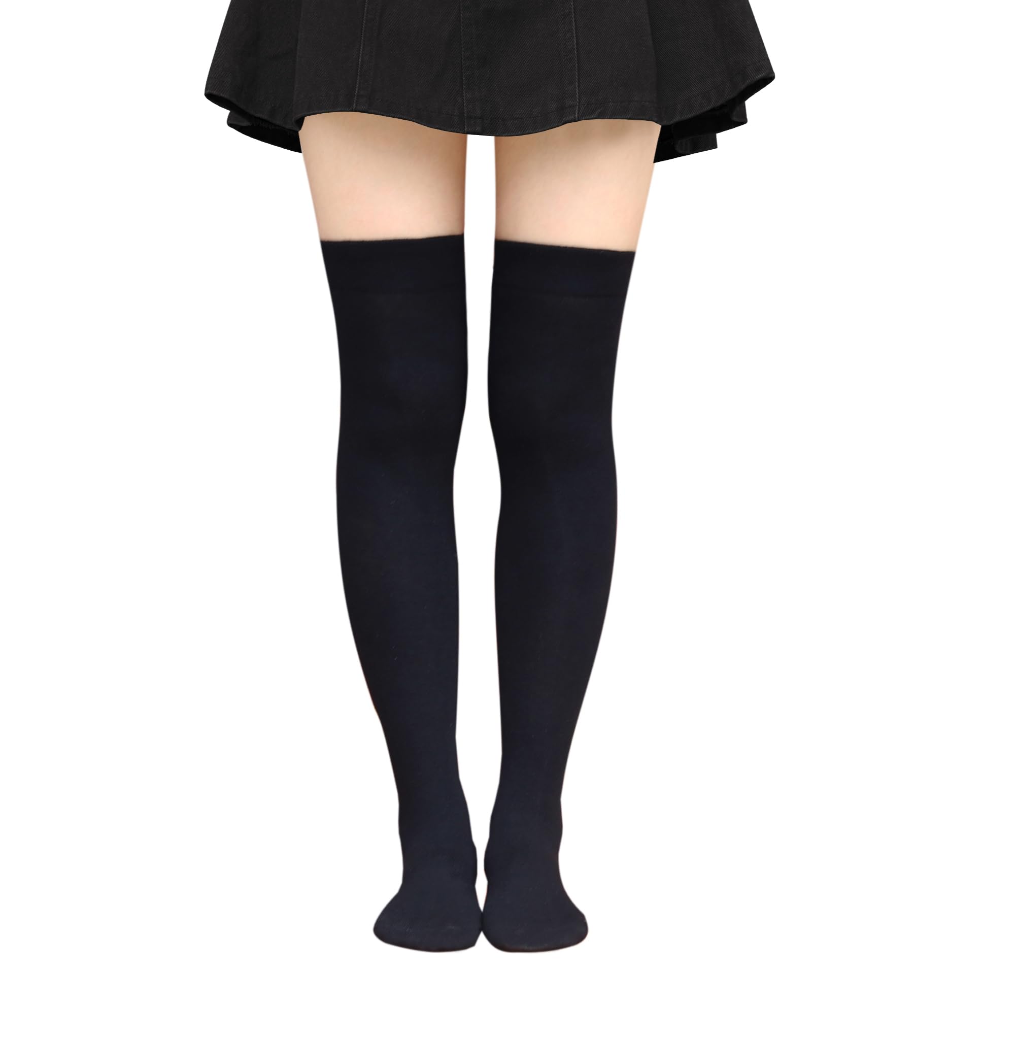 Bestjybt Women's Thigh High Socks - Cotton Warm Over The Knee Socks, Long Boot Stockings & Leg Warmers for Winter, Fall Fashion & Outdoor Activities
