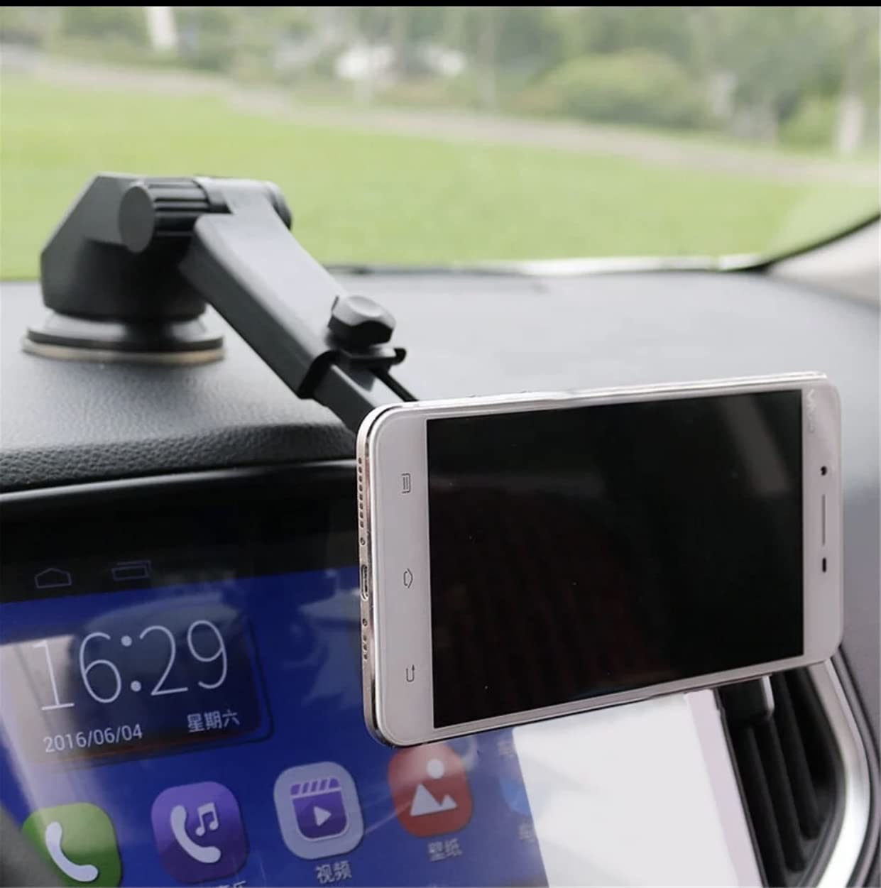 Strong Magnetic Phone Car Mount for Dashboard & Windshield - 360° Rotatable Phone Holder with 4 Powerful Magnets | Perfect for Hands-Free Navigation, Driving & Video Calls