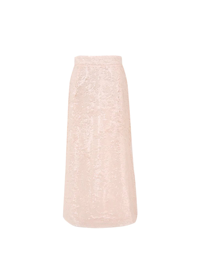 AGNESA Sequin Midi Skirt in Cream - Elegant Sparkly Party Dress for Women, Perfect for Evening Events, Weddings, and Holiday Celebrations