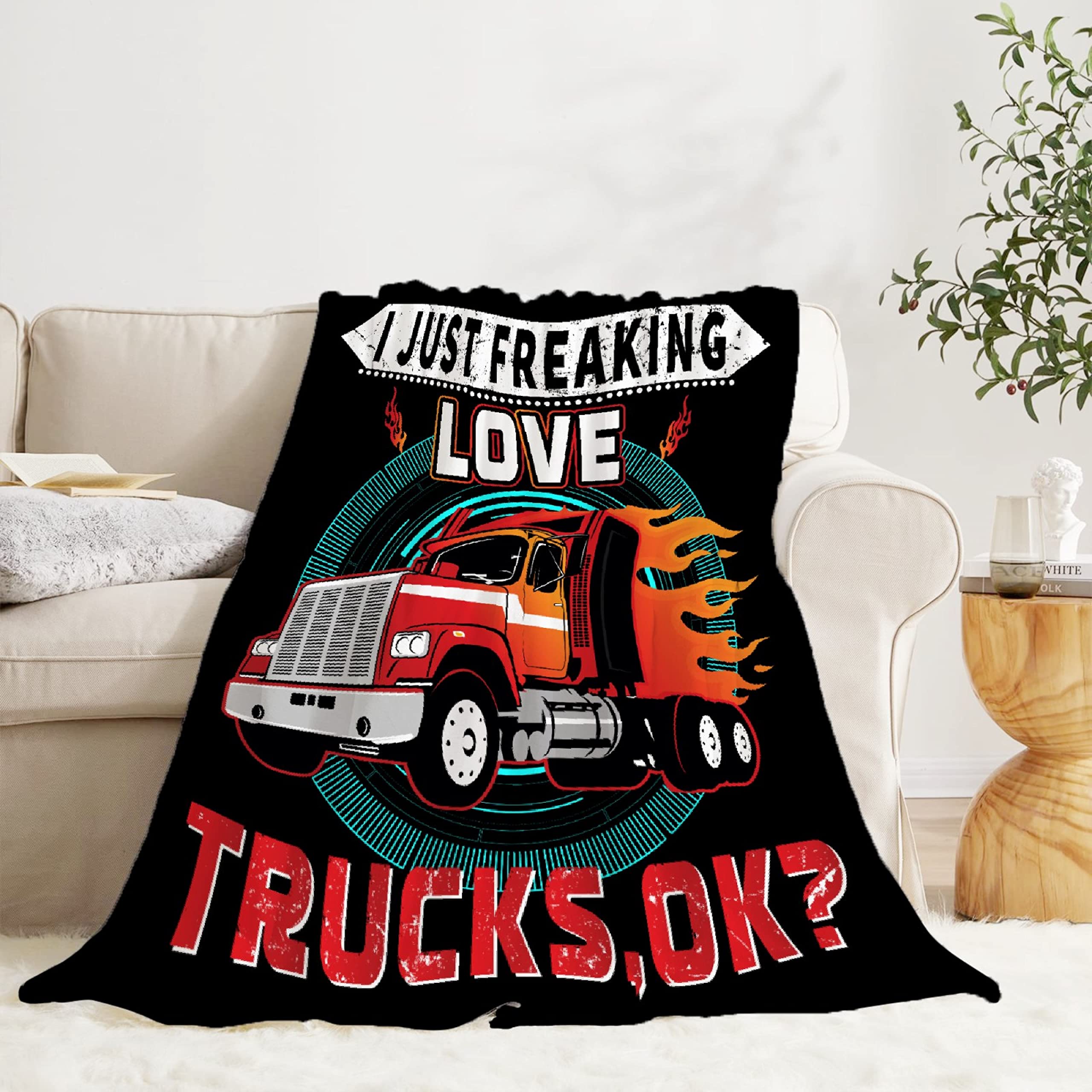 Ultra Soft Flannel Fleece Trucks Blanket - 120