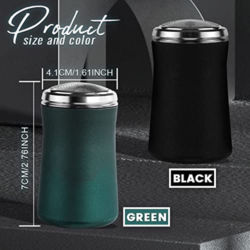 Portable Electric Razor for Men - Mini Pocket Size Rechargeable Shaver with Washable Blades, Compact Travel Shaver for Smooth Shaving at Home, Gym, Office & On-The-Go (Green)