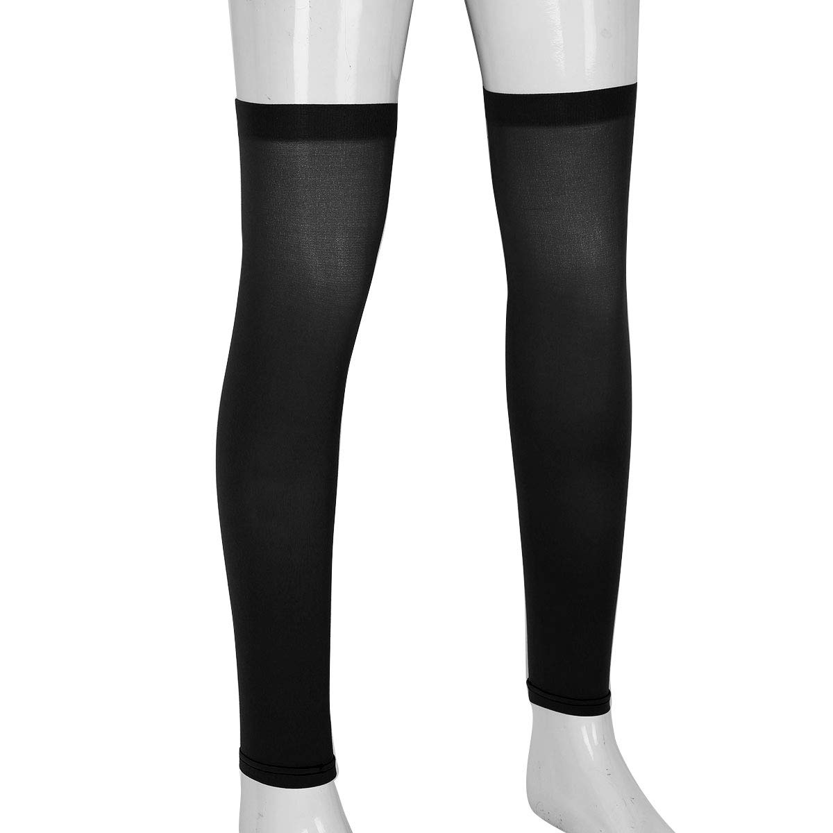 Agoky 1 Pair Men's Thigh High Compression Stockings - Open Toe Sheer Support Socks for Circulation & Swelling Relief - Perfect for Travel, Sports & Medical Recovery