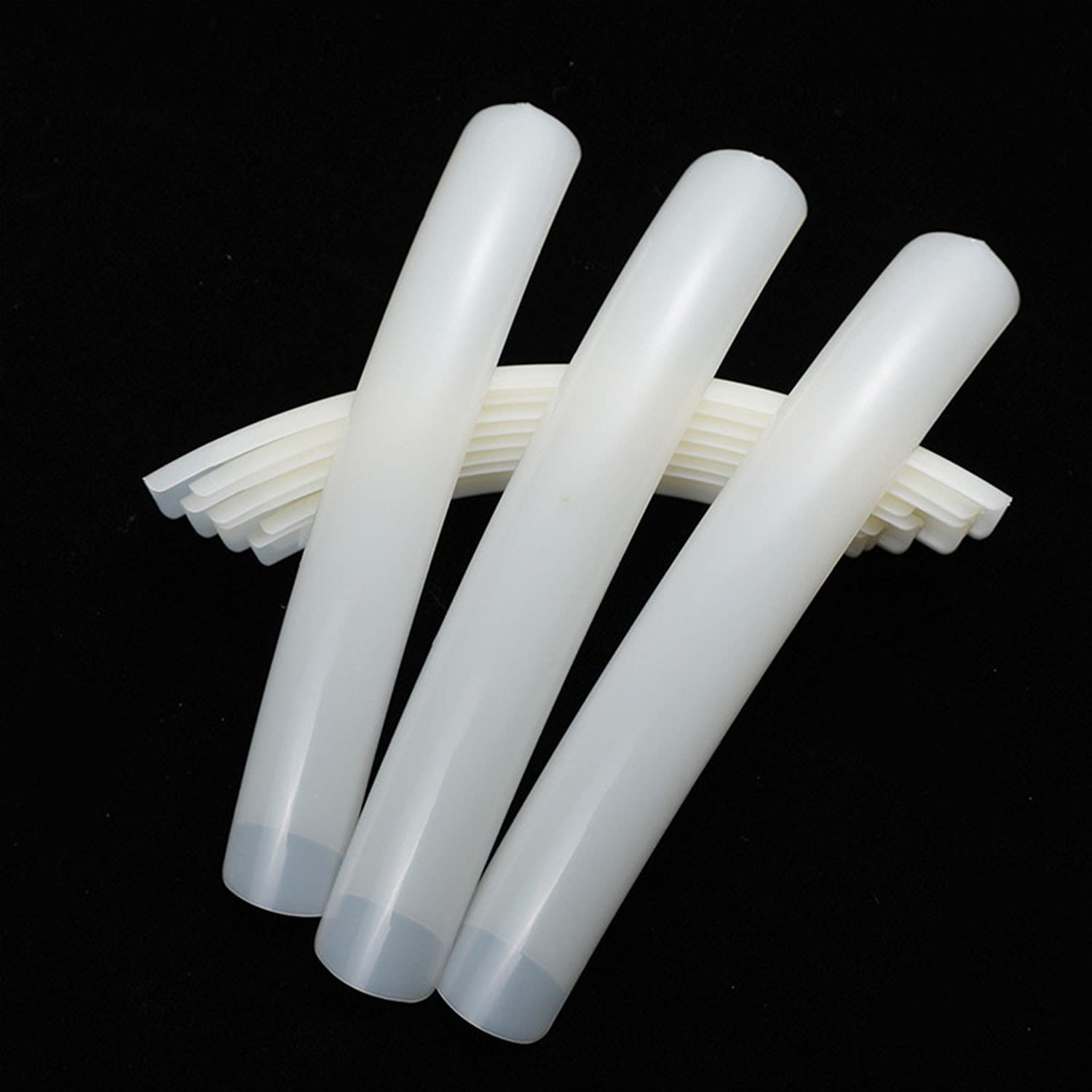 100pcs Extra Long Acrylic False Nails - Natural Half Cover Fake Nails Tips for Women, DIY Nail Art & Salon Manicure - Perfect for Parties, Weddings & Special Occasions
