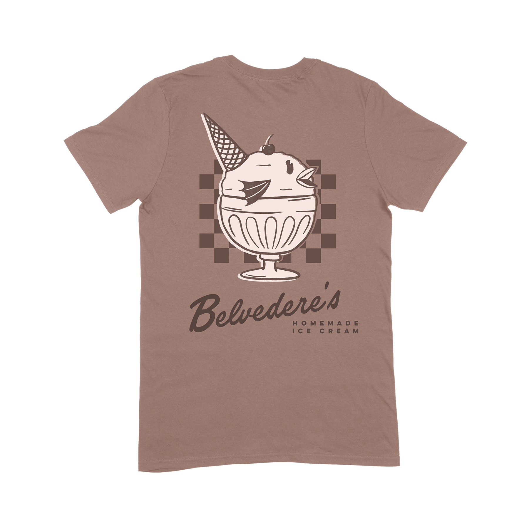 Belvedere's Premium Chocolate Ice Cream Shop T-Shirt - Soft Cotton Tee for Ice Cream Lovers, Summer Outfits & Casual Wear