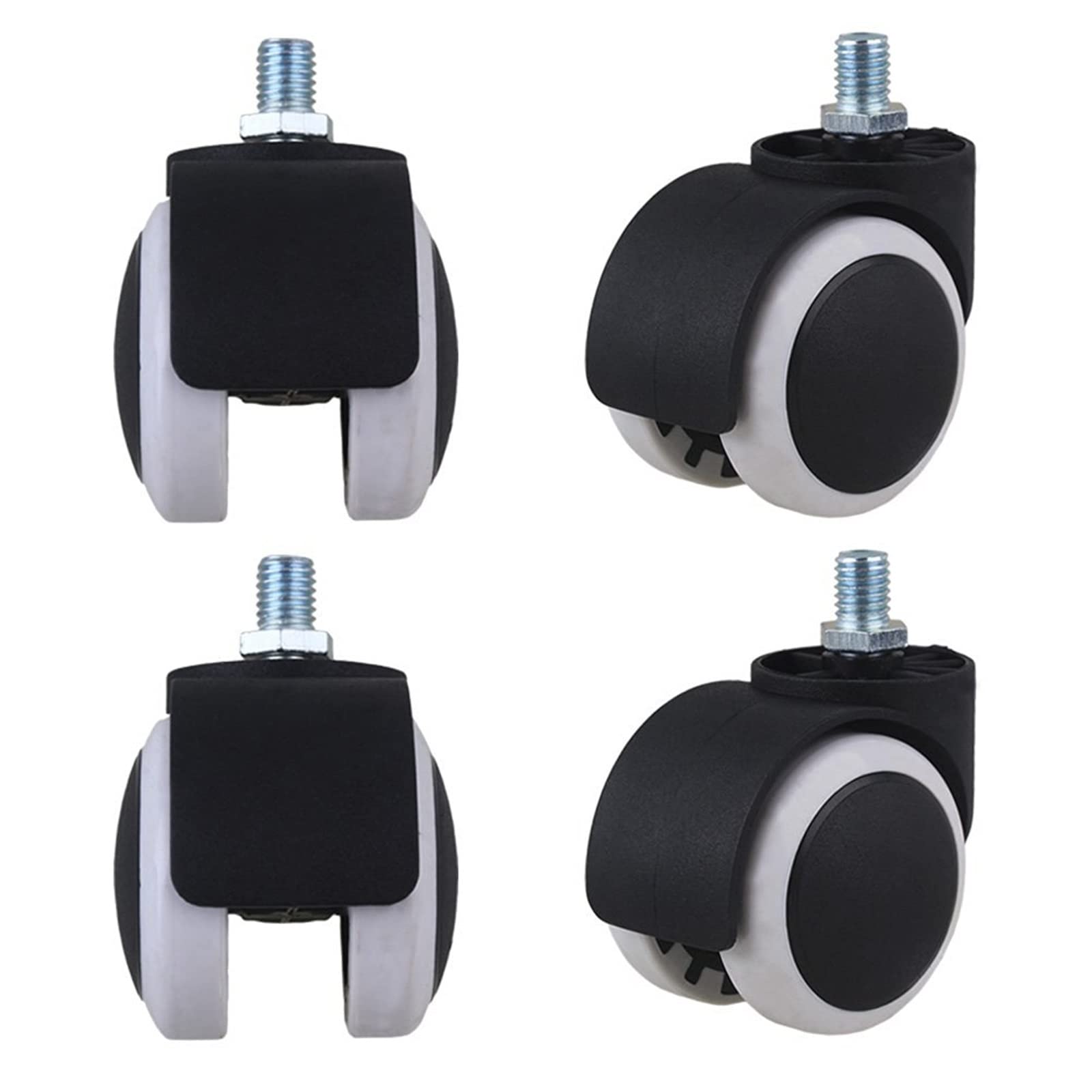 BROHN Swivel Caster Wheels for Office Chairs, Furniture Replacement Wheels, Threaded Stem Casters for Sofa Beds, Storage Shelf Wheels - Pack of 5 | Smooth Rolling for Home Office, Living Room & Bedroom Furniture