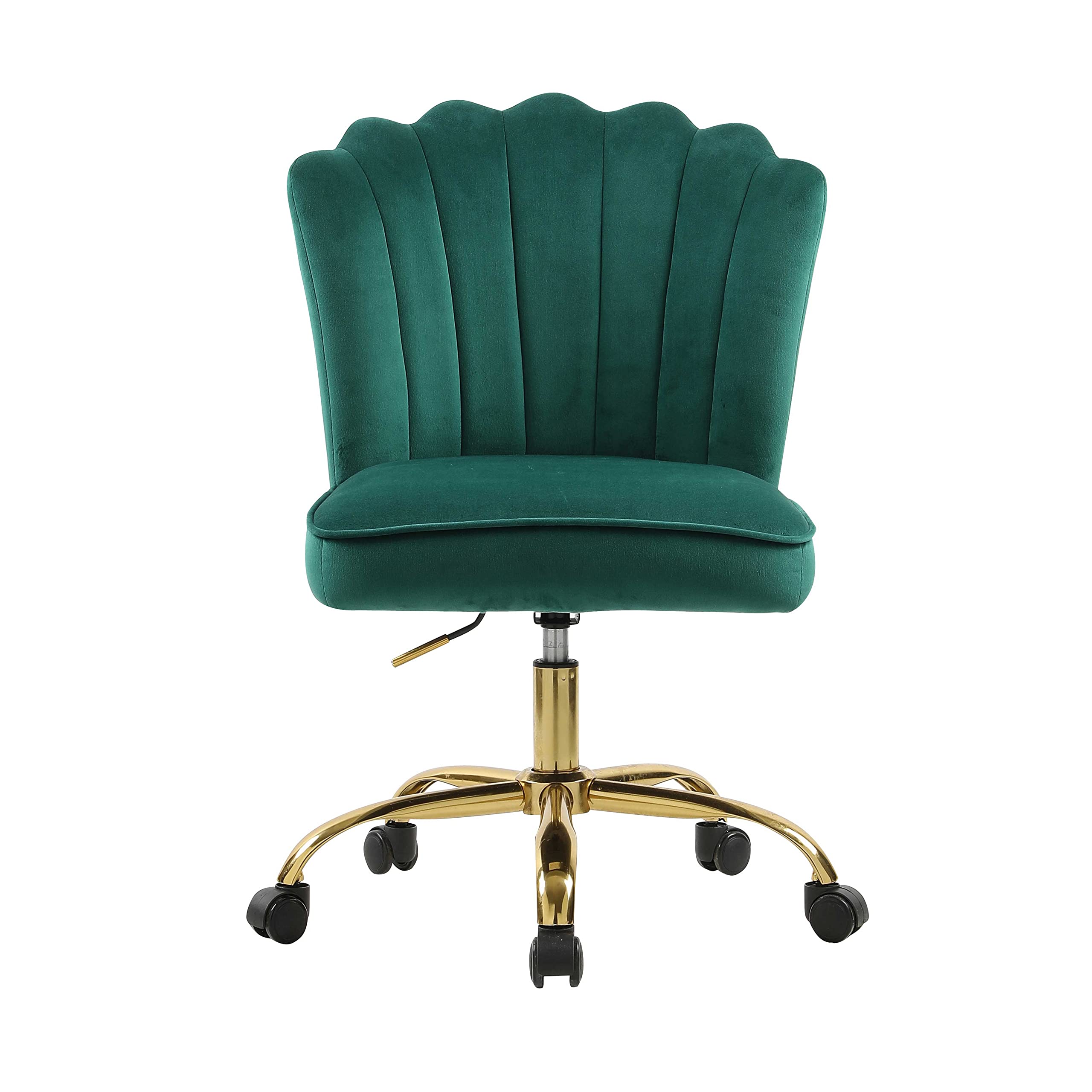 Luxury Velvet Desk Chair - Modern Upholstered Office Chair with 360° Swivel & Height Adjustment - Ergonomic Rolling Task Chair for Home Office, Study, or Vanity - Perfect for Work, Gaming & Makeup Station
