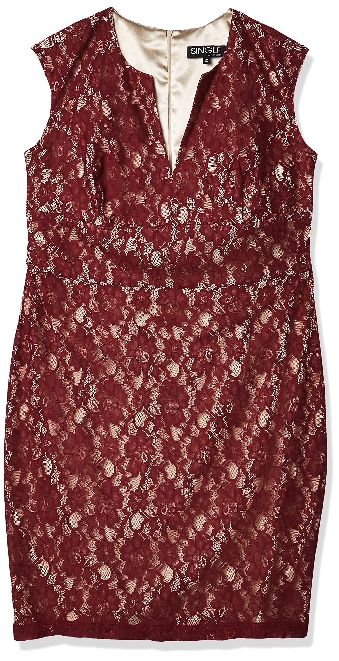 Plus Size Lace Midi Dress for Women - Elegant Floral Embroidery Formal Occasion Wear | Perfect for Weddings, Parties & Special Events