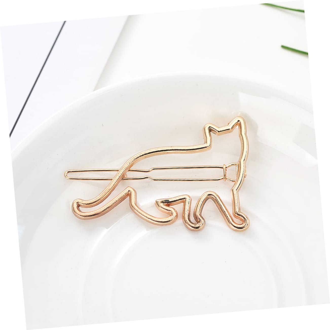 FRCOLOR Fashion Cat Shape Hair Barrettes - Elegant Metal Hair Clips for Women & Girls - Perfect for Parties, Weddings & Daily Styling