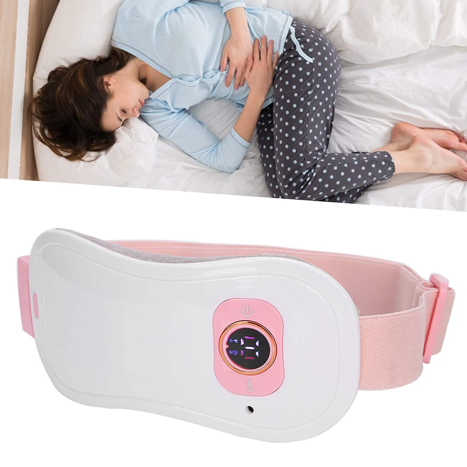 USB Electric Heating Waist Belt for Women - Adjustable Heated Massage Belt with Plush Lining, Hot Compress Therapy for Dysmenorrhea, Stomach Cold & Uterus Warmth - Perfect for Period Pain Relief, Office Work & Winter Warmth