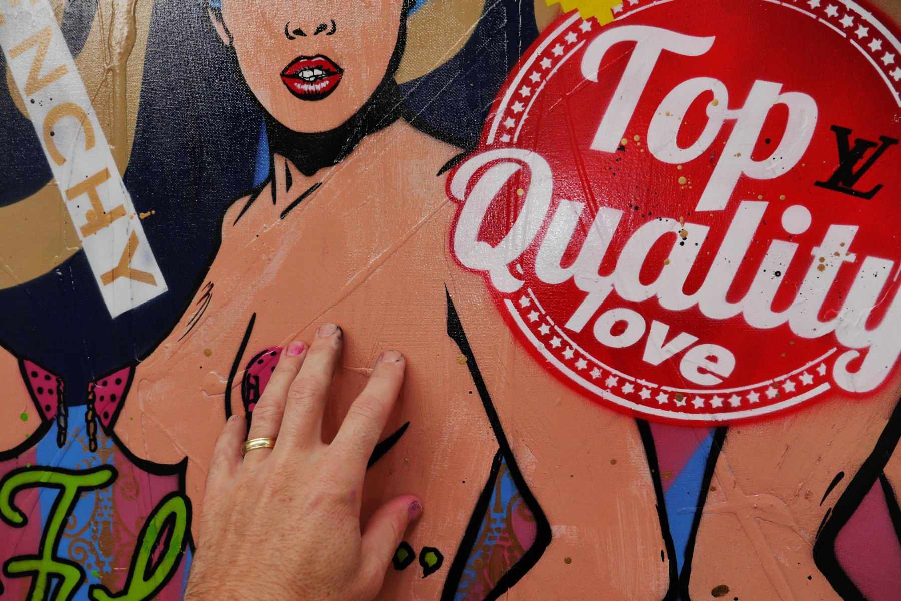 Candy Barr Textured Urban Pop Art Painting - 63