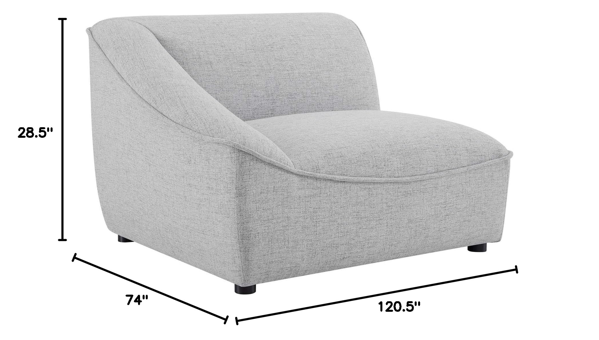 Modway Comprise 4-Piece Fabric Upholstered Sectional Sofa Set in Light Gray - Modern Living Room Furniture for Small Spaces & Apartments