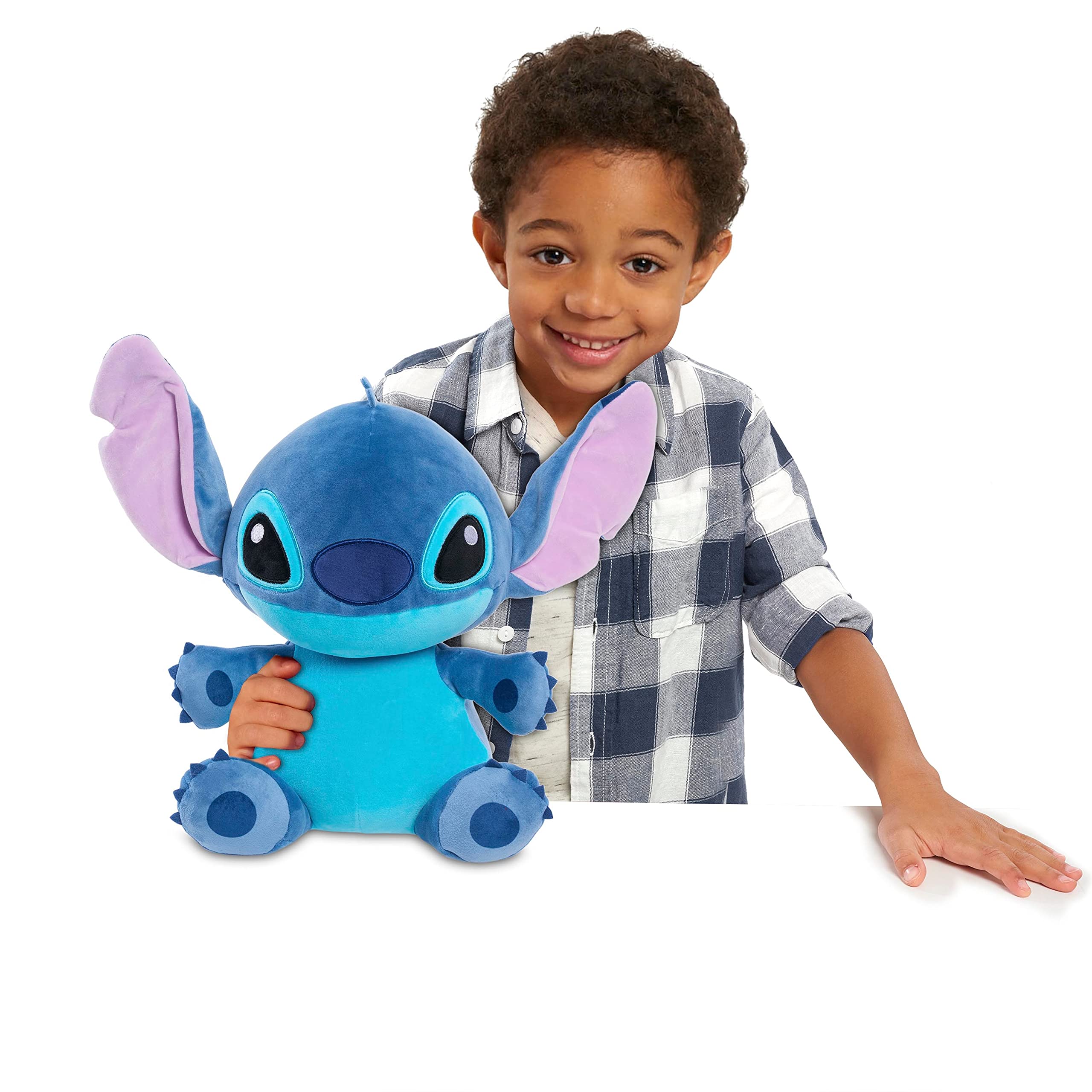 Disney Stitch 14-inch Weighted Plush Toy - Soft & Huggable Stuffed Animal for Kids & Adults, Blue Alien Character from Lilo & Stitch - Perfect for Stress Relief, Gifts, and Disney Collections