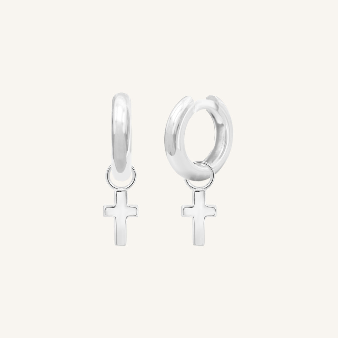 Cross Plain Hoops - Simple & Elegant Minimalist Hoop Earrings for Women | Perfect for Everyday Wear, Office & Casual Outfits