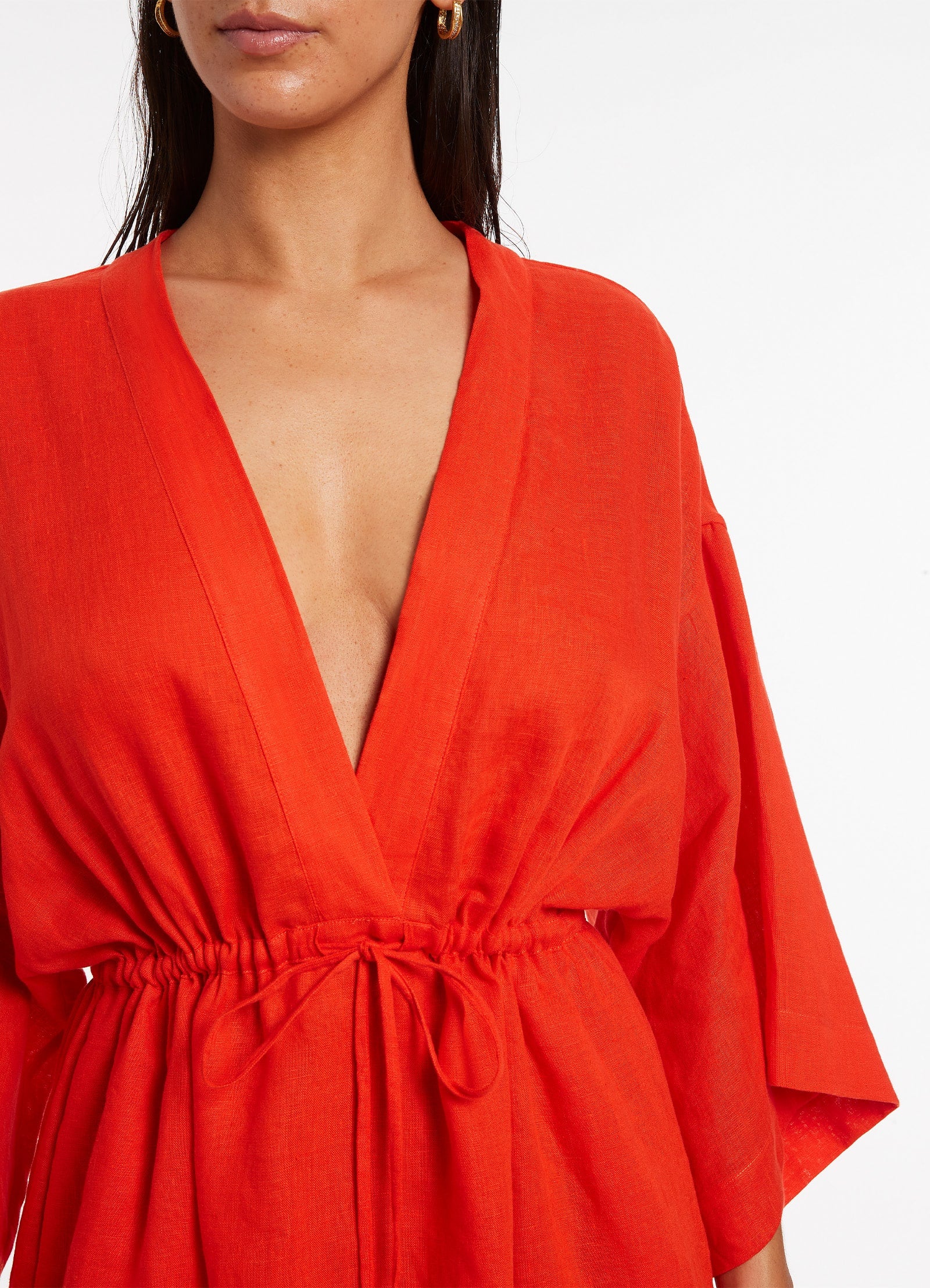 Stylish Jetset Gather Front Kaftan Dress - Fiamma Collection | Boho Chic Beach Cover Up, Poolside Lounge & Summer Vacation Outfit