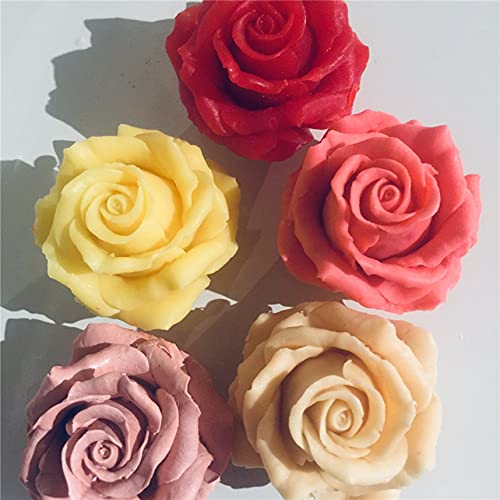 3D Flower Rose Silicone Mold for Candle Making, Soap Making, Fondant, Epoxy Resin, Wax, Cupcake & Chocolate Decorations - Perfect for DIY Crafts, Baking Tools, and Home Decor Projects