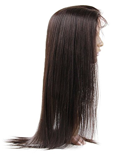 100% Human Hair Front Lace Wig - Mongolian Virgin Remy Hair in Yaki Texture, #2 Dark Brown | Perfect for Daily Wear, Cosplay & Special Occasions