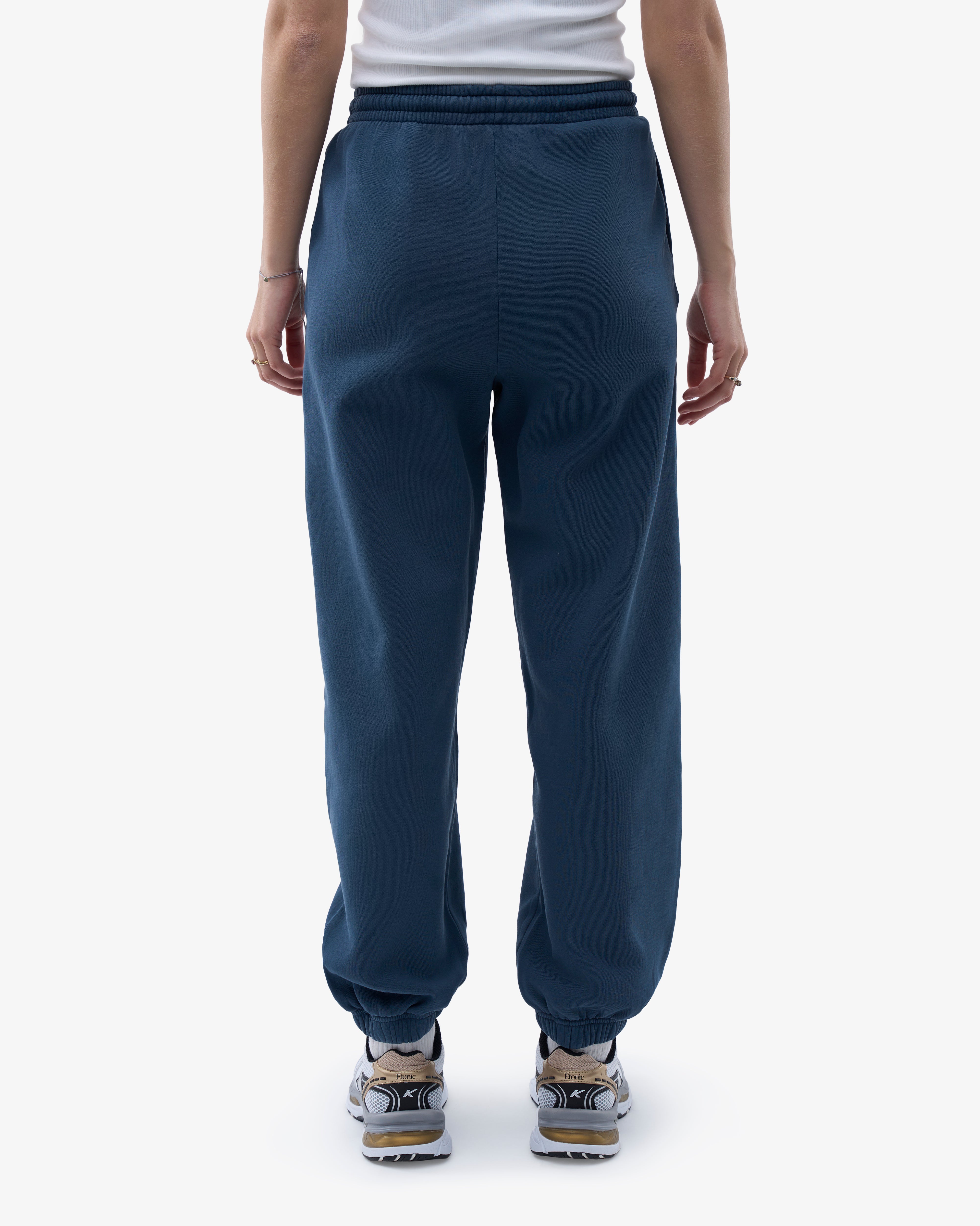 Organic Relaxed Sweatpants for Women - Soft Cotton Lounge Pants in Petrol Blue - Perfect for Yoga, Home & Casual Wear