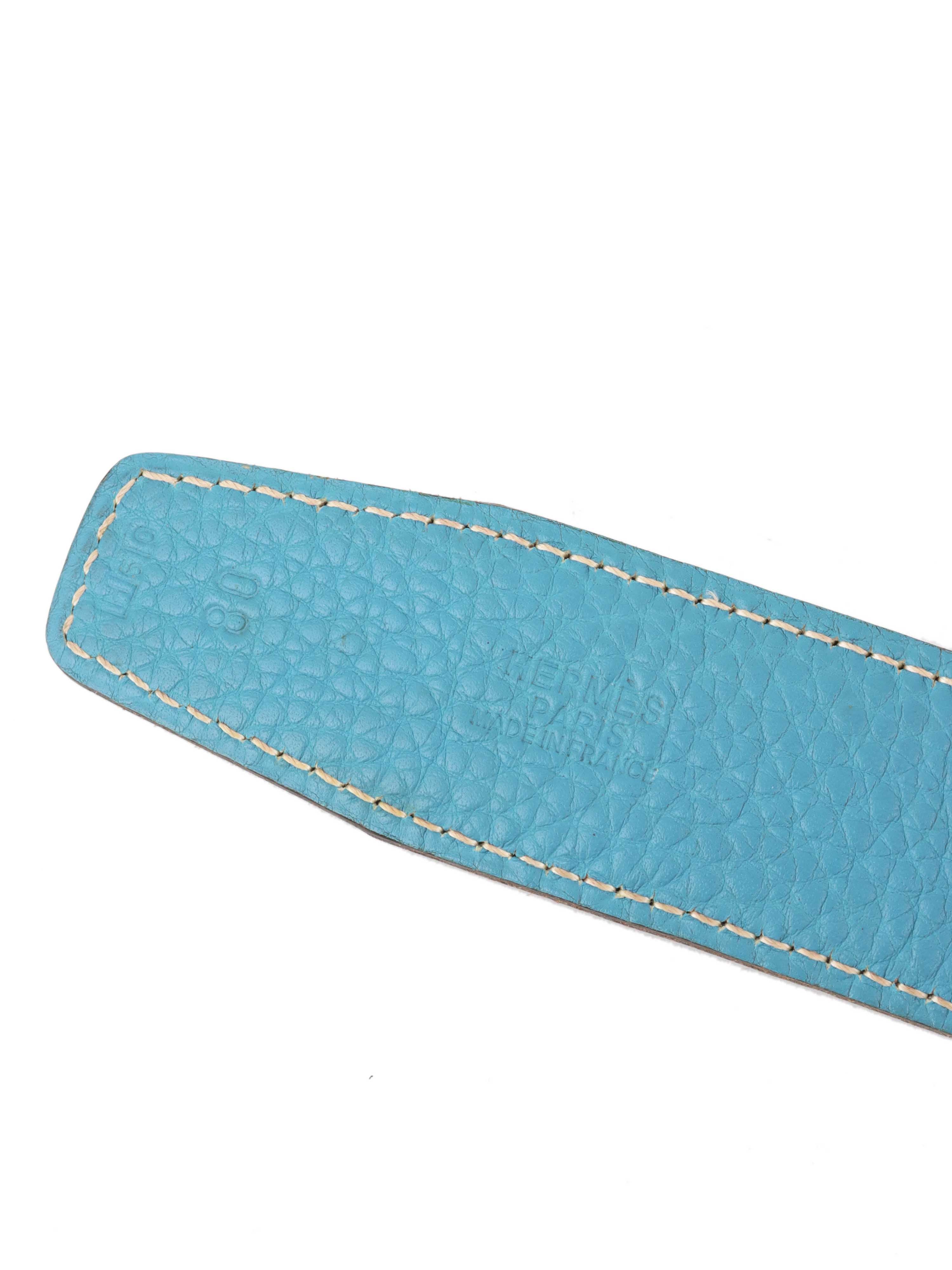 Hermes Bleu Jean Noir Leather Belt for Men - Classic Designer Reversible H Buckle Strap for Jeans, Pants & Formal Wear