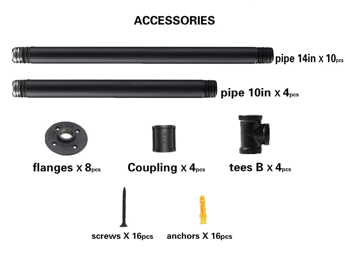 Industrial Pipe Counter Bar Height Table Legs - 38