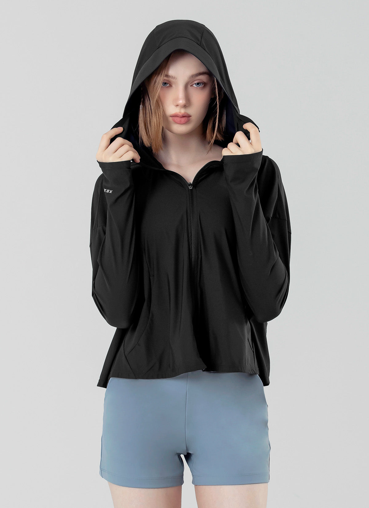 Lightweight Cooling Loose Fit Crop Hoodie Jacket for Women - Breathable Summer Outdoor Workout & Casual Wear