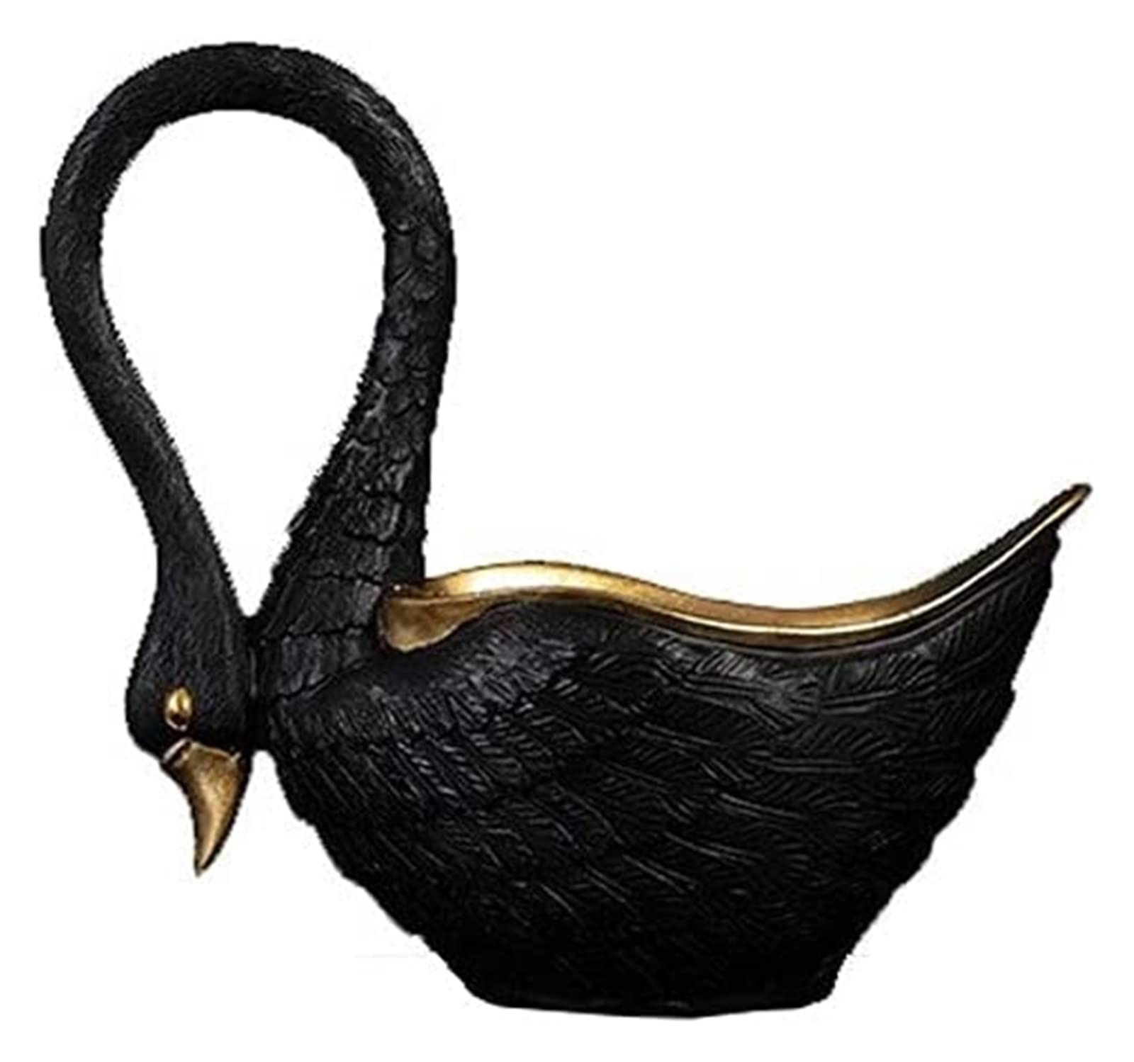 Elegant Black Resin Swan Sculpture - Handcrafted Home Decor Art Piece for Living Room, Tabletop, or Party Centerpiece | Unique Storage & Decorative Accent