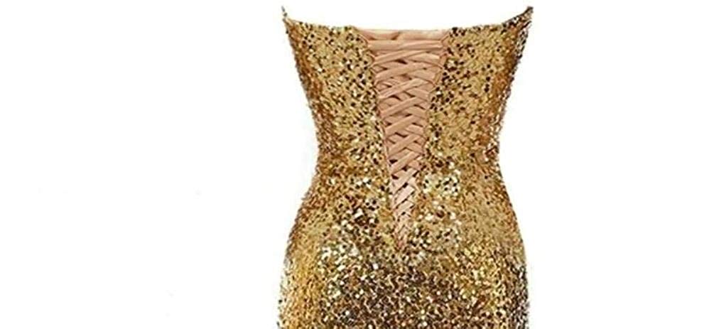 Kivary Women's Sparkly Sequin Mermaid Evening Gown - Long Strapless Formal Prom Dress for Special Occasions, Parties & Red Carpet Events