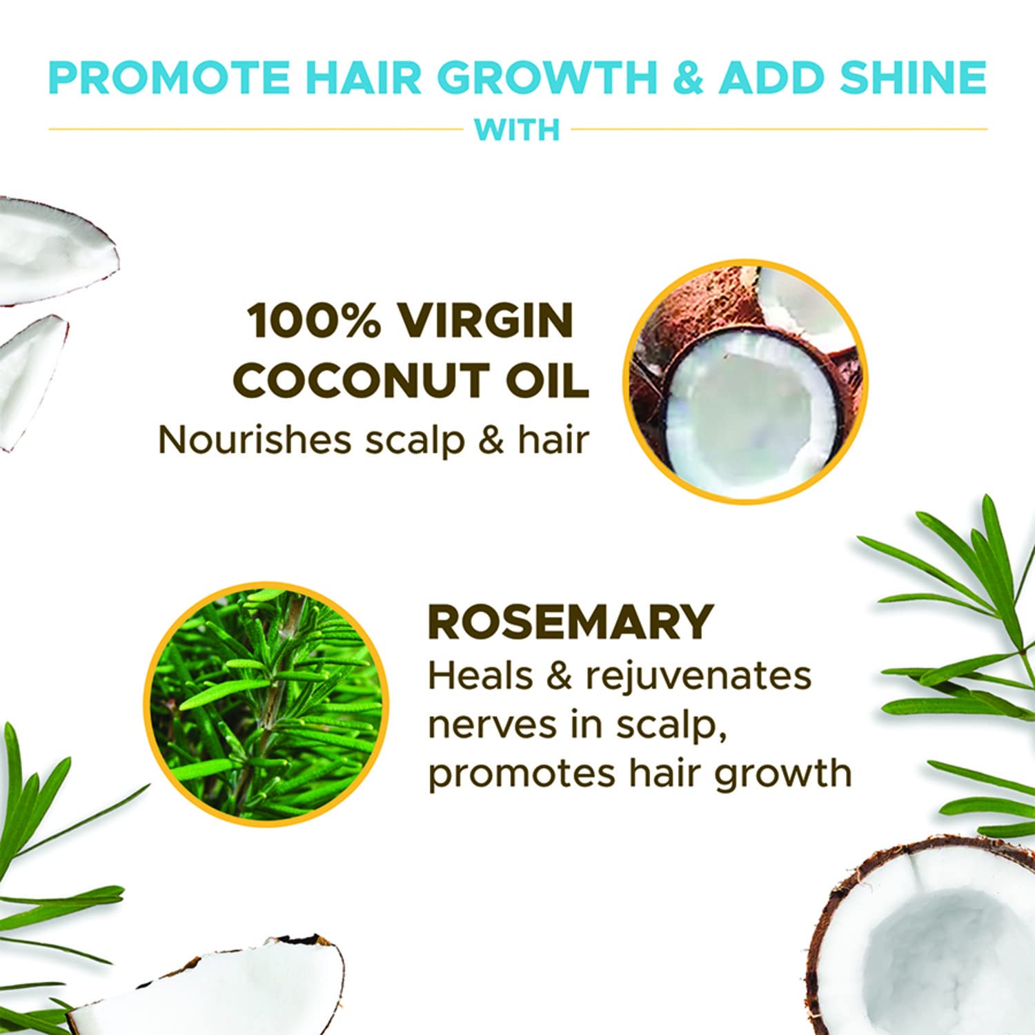 Coco Soul Rosemary Hair Oil with Extra Virgin Coconut Oil - 200ml | Natural Hair Growth Treatment for Dry, Damaged Hair | Parachute Advansed Brand | Perfect for Daily Scalp Massage & Frizz Control