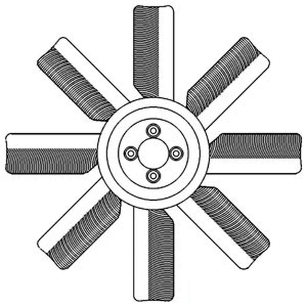 8 Blade Plastic Fan for Massey Ferguson 275 285 - 160895M1 Replacement for Tractor Cooling