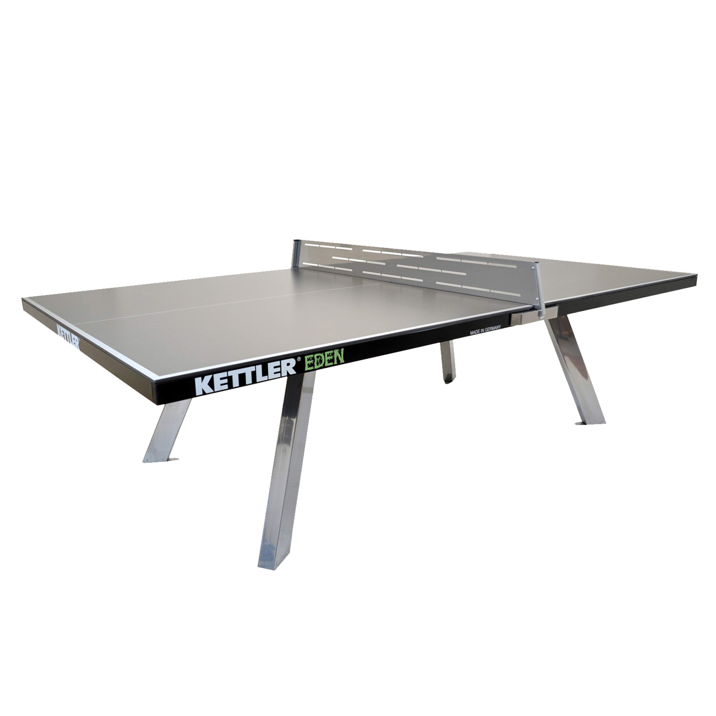 KETTLER Eden Weatherproof Outdoor Ping Pong Table - Galvanized Steel Legs & Permanent Net System - Perfect for Backyard, Patio, and Garage Games