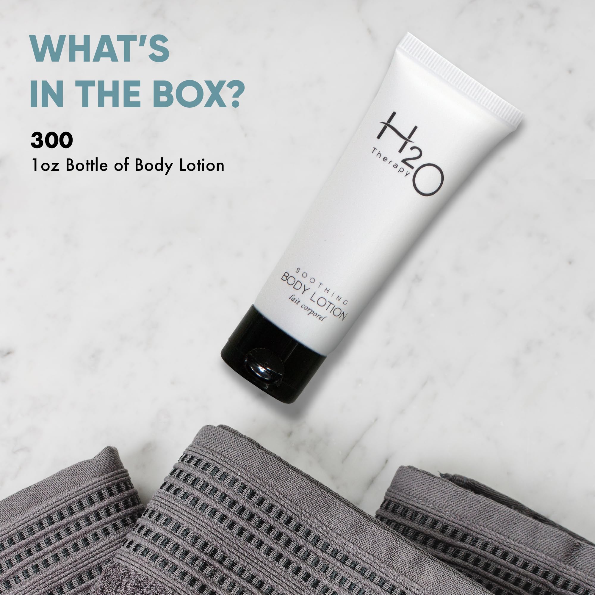 H2O Therapy Body Lotion - Travel Size 1 oz (Pack of 300) - Moisturizing Lotion for Hotels, Hospitality & Personal Use - Perfect for Guests, Travel & Mini Skincare