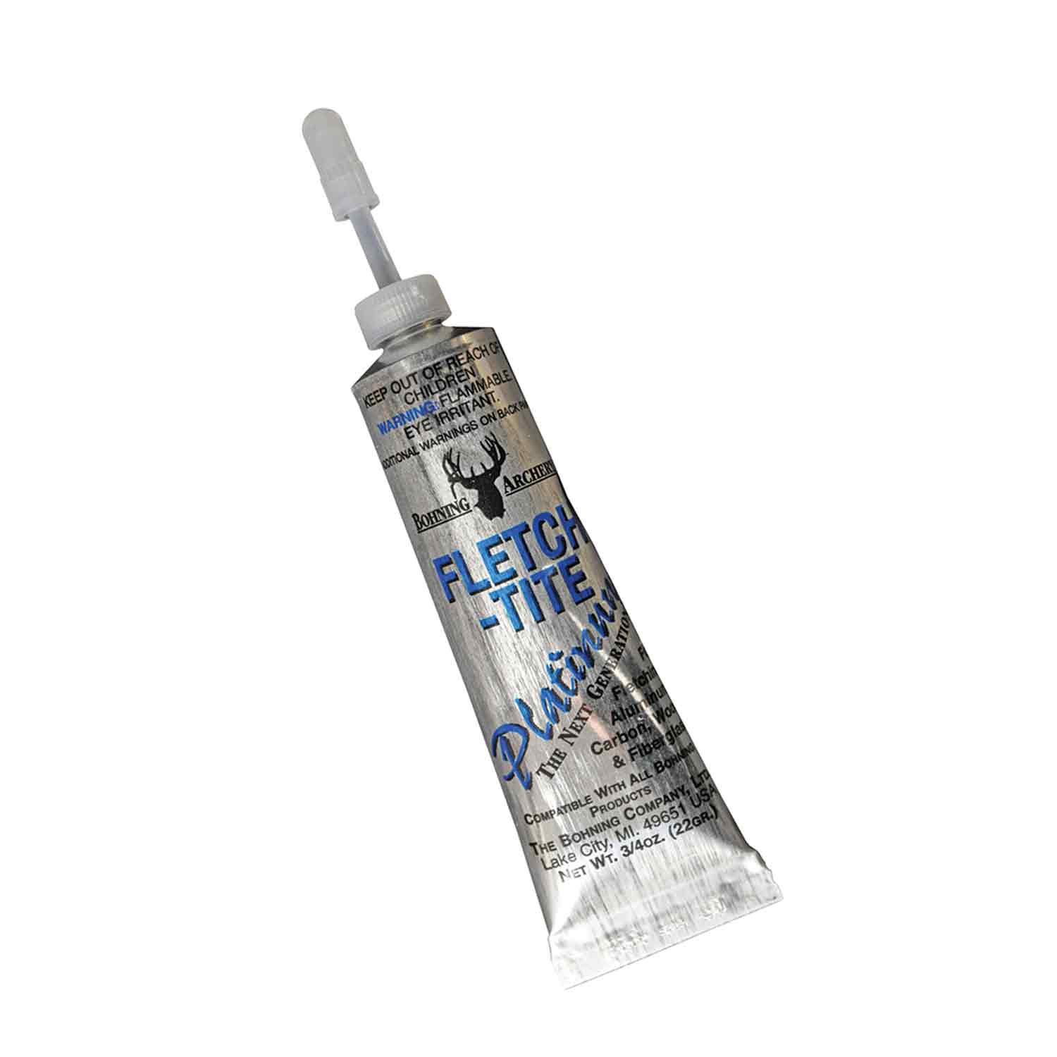 Bohning Fletch Tite Platinum Arrow Fletching Glue - 3/4oz Tube - High Strength Adhesive for Archery & Bowhunting - Perfect for Arrow Repair and Fletching Replacement
