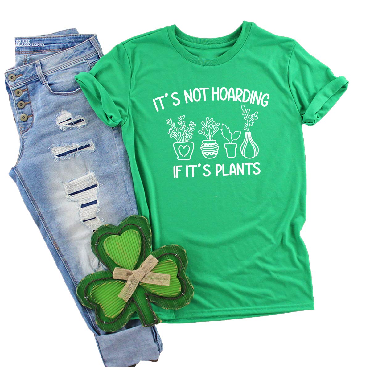 Funny Gardener T-Shirt - 'It's Not Hoarding If It's Plants' Slogan Tee | Cute Gardening Shirt for Plant Lovers | Perfect Gift for Garden Enthusiasts | Wear to Plant Nurseries, Gardening Events & Outdoor Activities