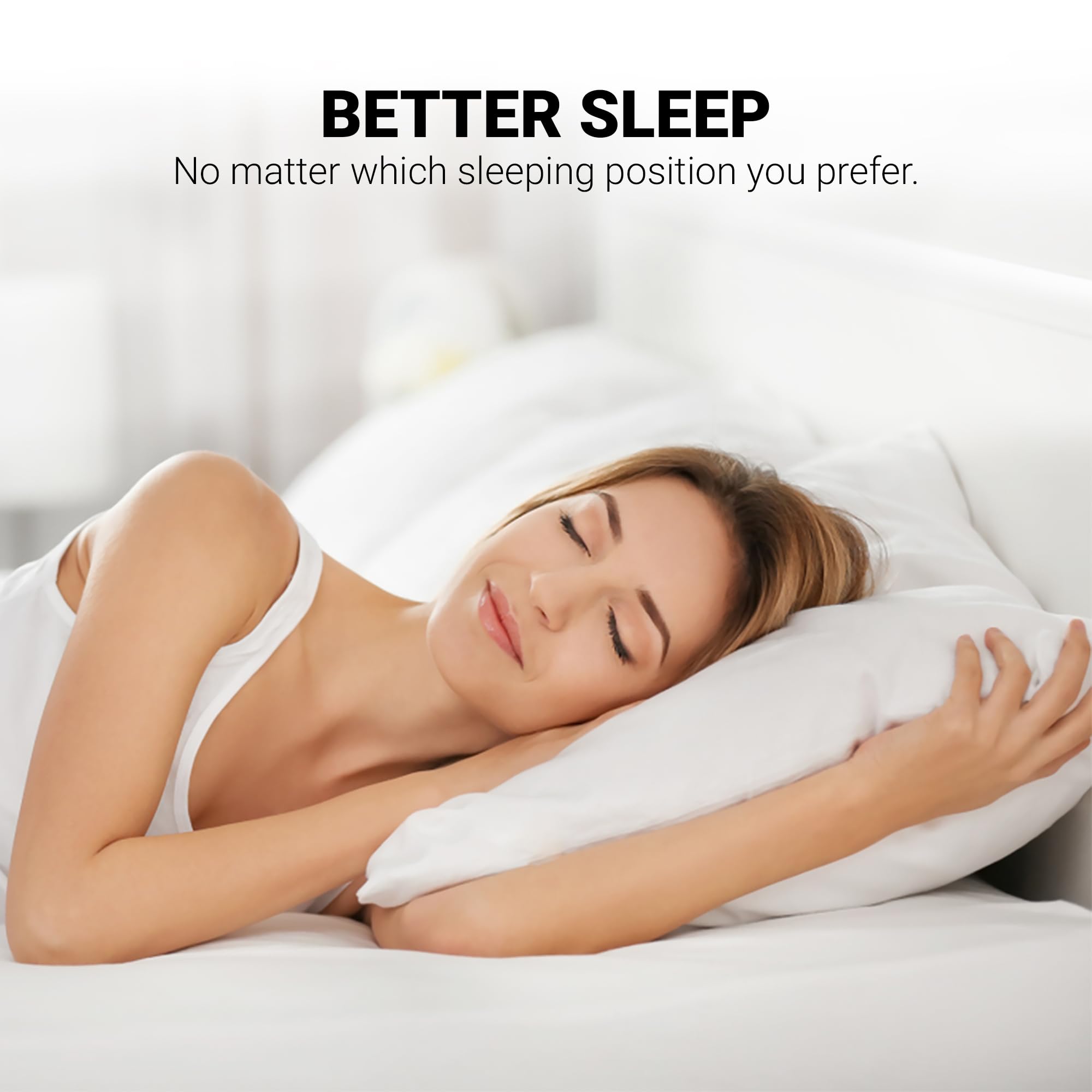 CareDeep Soft Support Pillows 2 Pack - Orthopedic Back & Neck Pillows for Side Sleepers, Machine Washable Hypoallergenic Hollow Fiber Pillows - Hotel Quality Home & Travel Use for Better Sleep