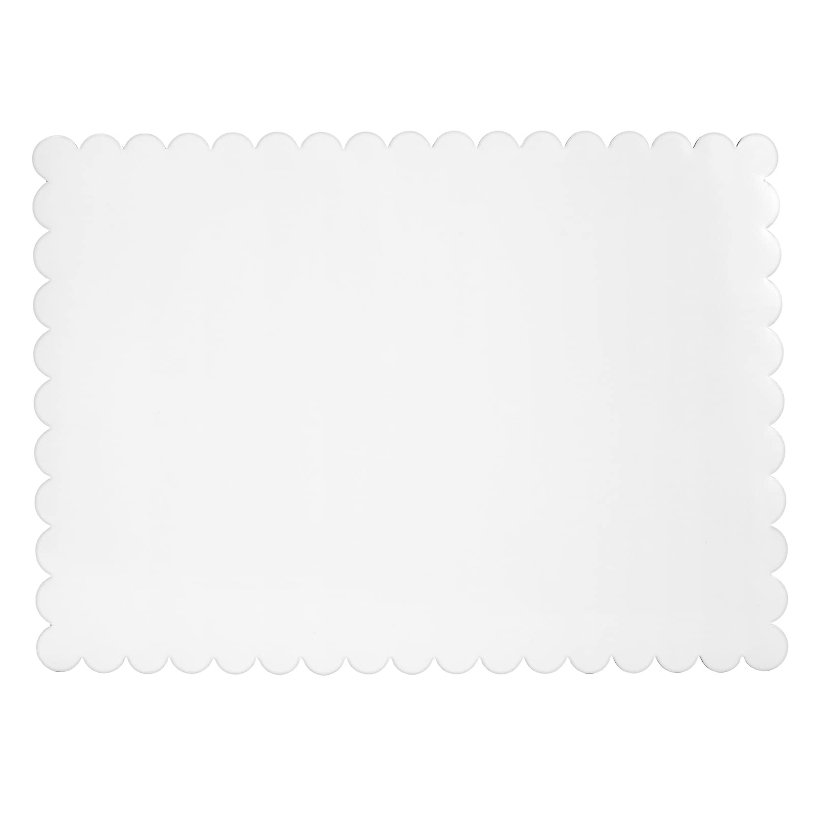 Sparkle and Bash White Foil Cake Boards - 25 Pack Scalloped Rectangle Dessert Stands (14 x 10 Inches) for Birthday Cakes, Cupcakes & Party Treats - Perfect for Weddings, Baby Showers & Special Events