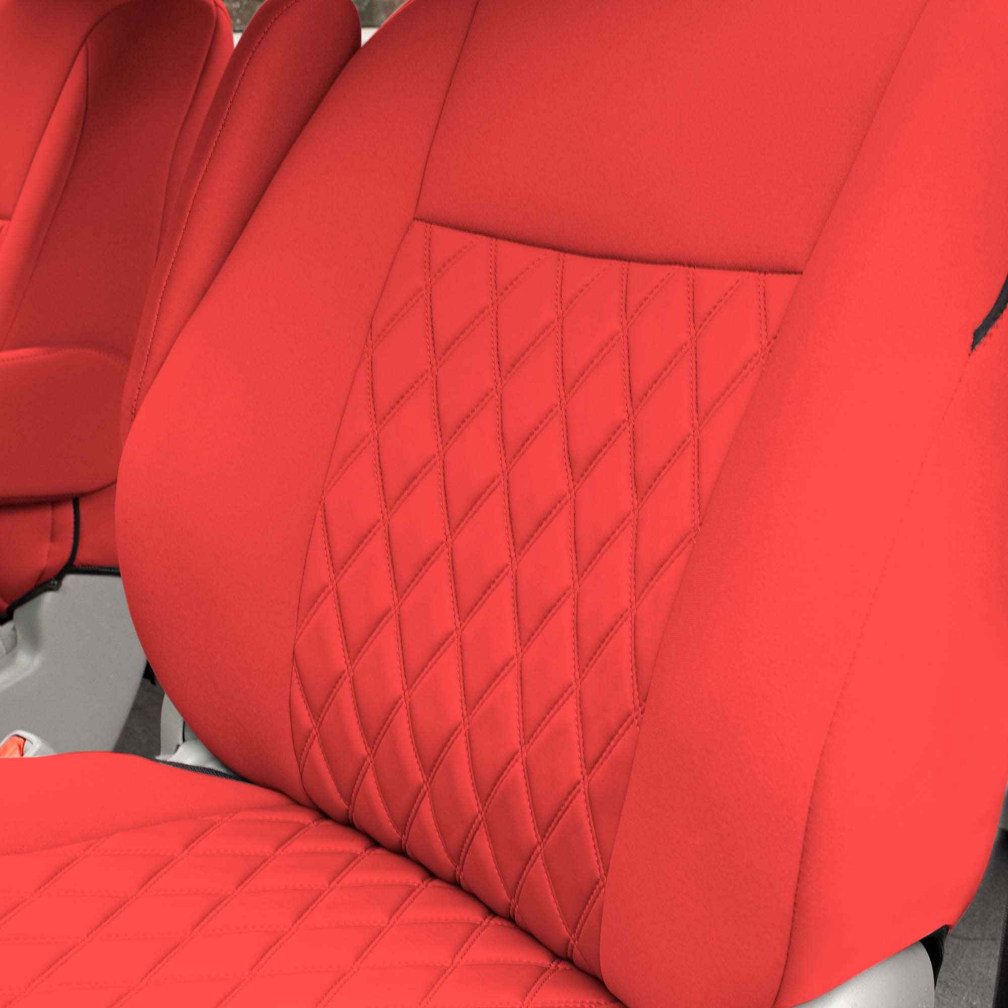FH Group Custom Fit Neoprene Seat Covers for 2011-2020 Toyota Sienna | Waterproof Neosupreme Automotive Seat Protectors | 3rd Row Red | Perfect for Family Road Trips & Daily Commute