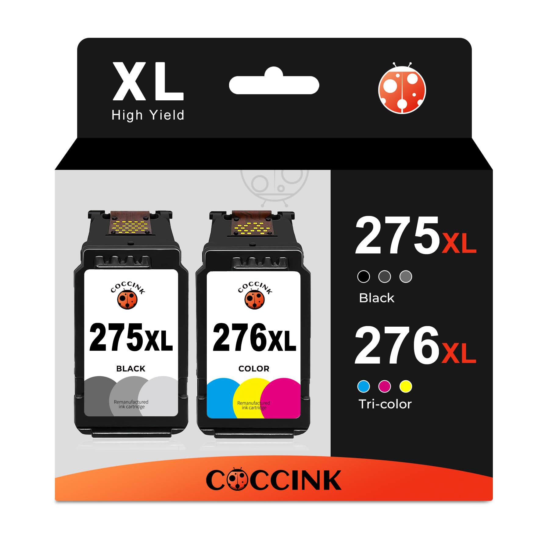 Canon PG-275 CL-276 Ink Cartridge Combo Pack for PIXMA Printers - Home & Office Use