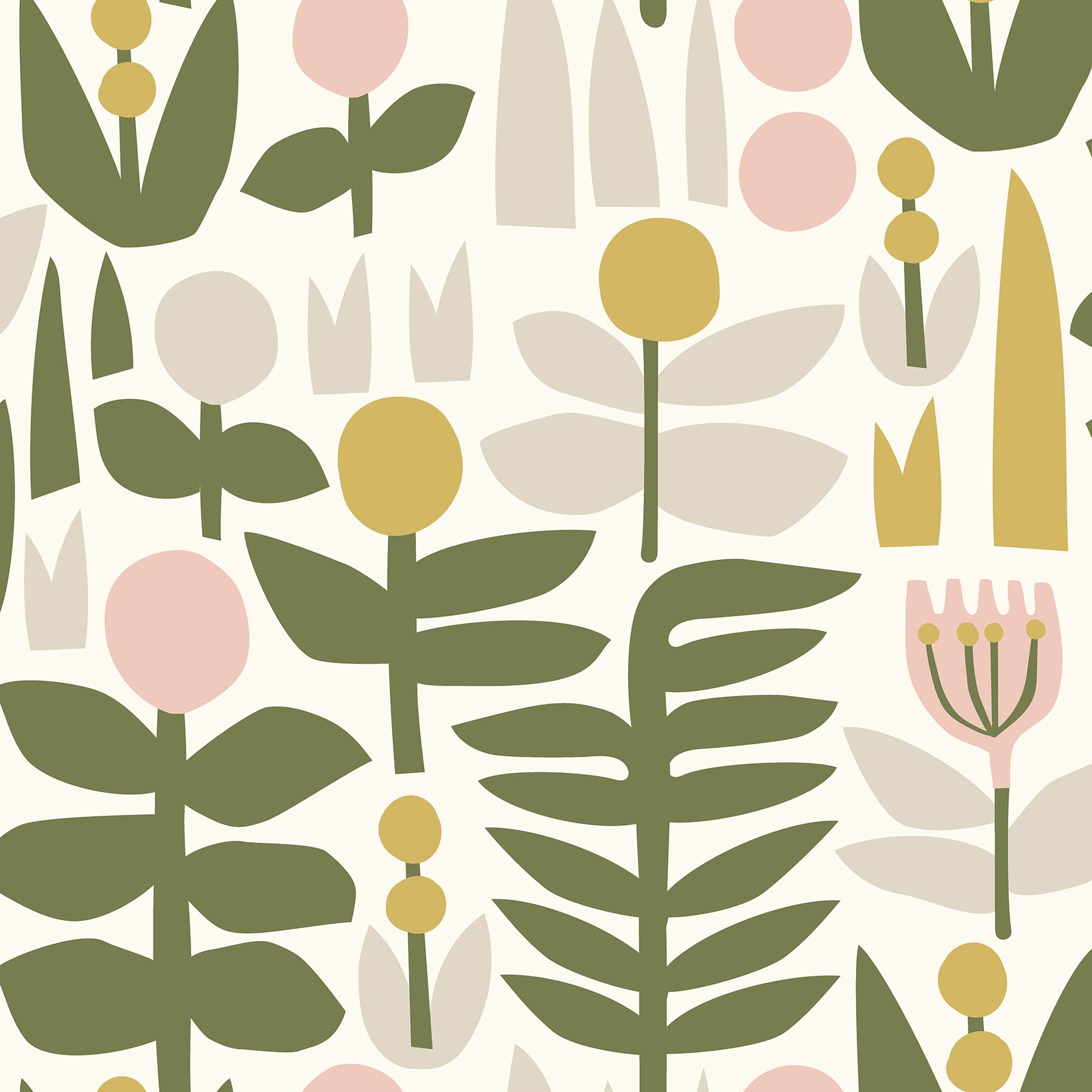 Yellow Folk Peel & Stick Wallpaper - Self-Adhesive Removable Wallpaper for Bedroom, Living Room, Kitchen & Nursery Decor