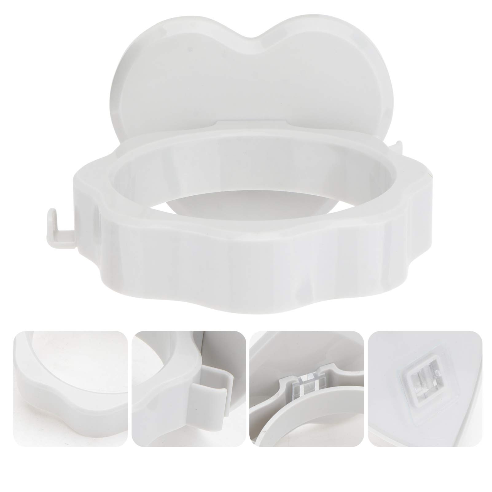 2-Pack Hemoton Wall Mounted Hair Dryer Holder - Plastic Multi-Purpose Hanger for Hair Dryers, Clothes & Accessories - No Drill Installation - White ABS (Perfect for Bathroom, Bedroom & Laundry Room Organization)