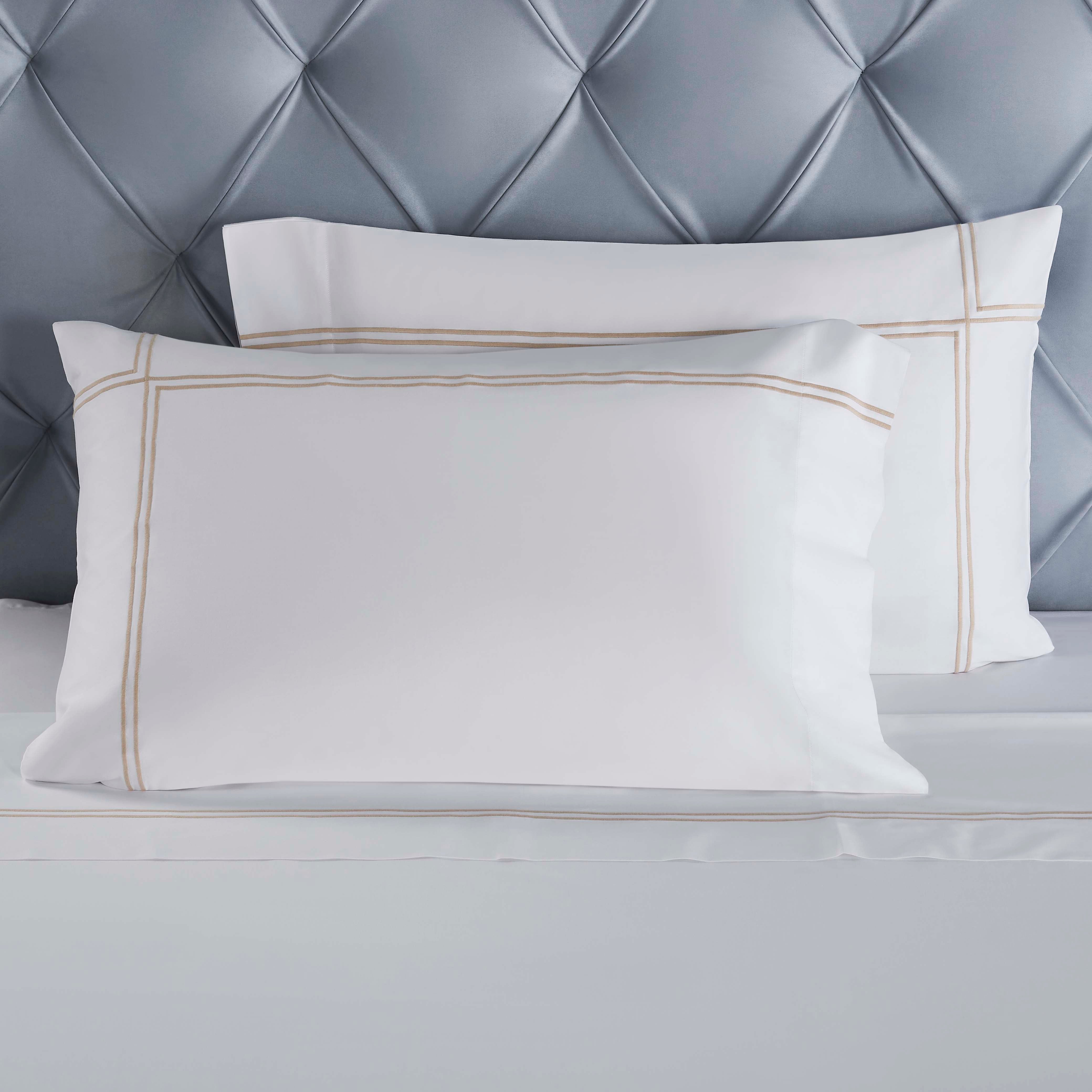 Spring Blooms Cotton 2-Line Embroidered Deep Pocket Bed Sheet Set - Queen Size 4-Piece Set with Pillowcases - Soft Breathable Bedding for Comfortable Sleep & Home Decor