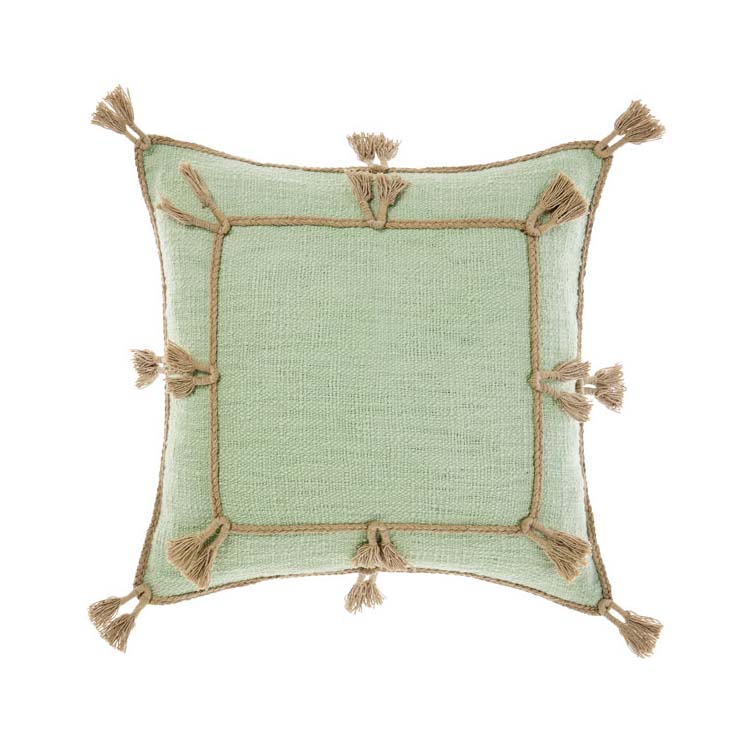 Hannah Mint Square Filled Cushion - Soft Decorative Throw Pillow for Sofa, Bed & Home Decor - Perfect for Living Room, Nursery and Cozy Spaces