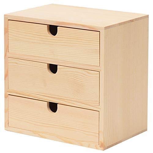 3-Tier Wooden Nightstand with Drawers - Natural Wood Bedside Table for Bedroom Storage & Home Decor | Perfect for Small Spaces, Apartments & Dorm Rooms