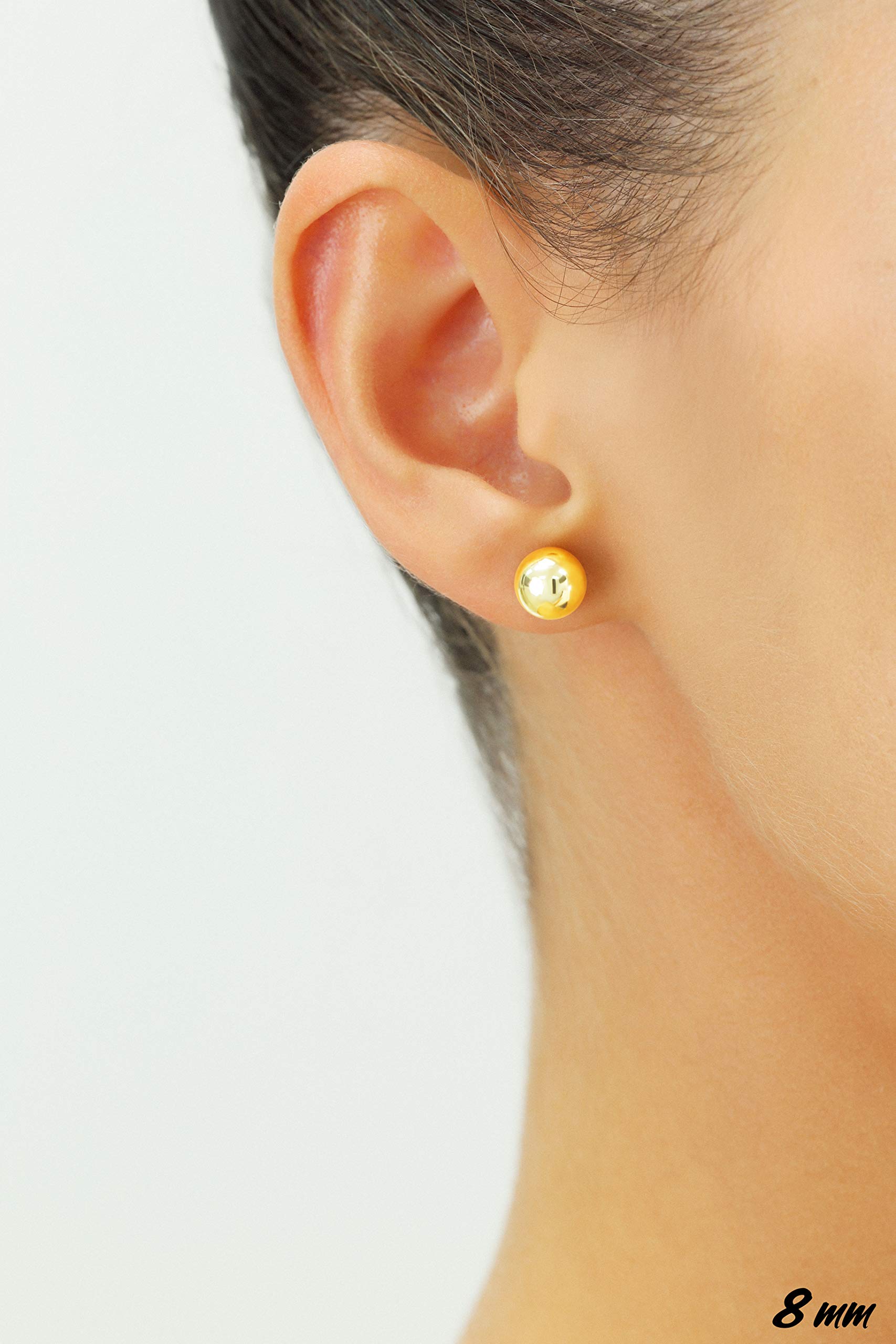 14K Yellow Gold Ball Stud Earrings with Secure Screw Backs – Hypoallergenic & Tarnish Resistant Jewelry for Women, Perfect for Everyday Wear, Gifts & Special Occasions