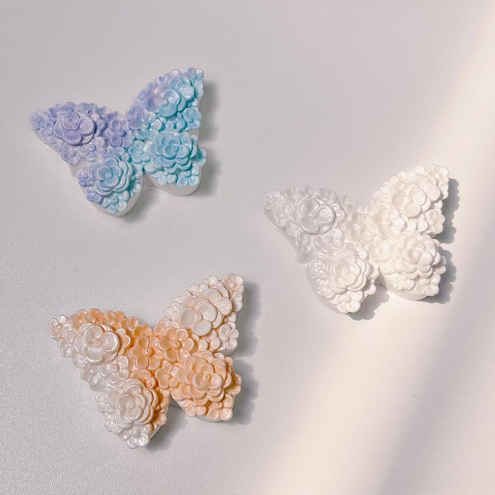 3D Flower Butterfly Silicone Molds for Epoxy Resin, DIY Candles, Soap & Chocolate - Reusable Baking Molds for Cake Decorating, Fondant & Plaster Crafts - Perfect for Home Decor, Wedding Favors & Gift Making