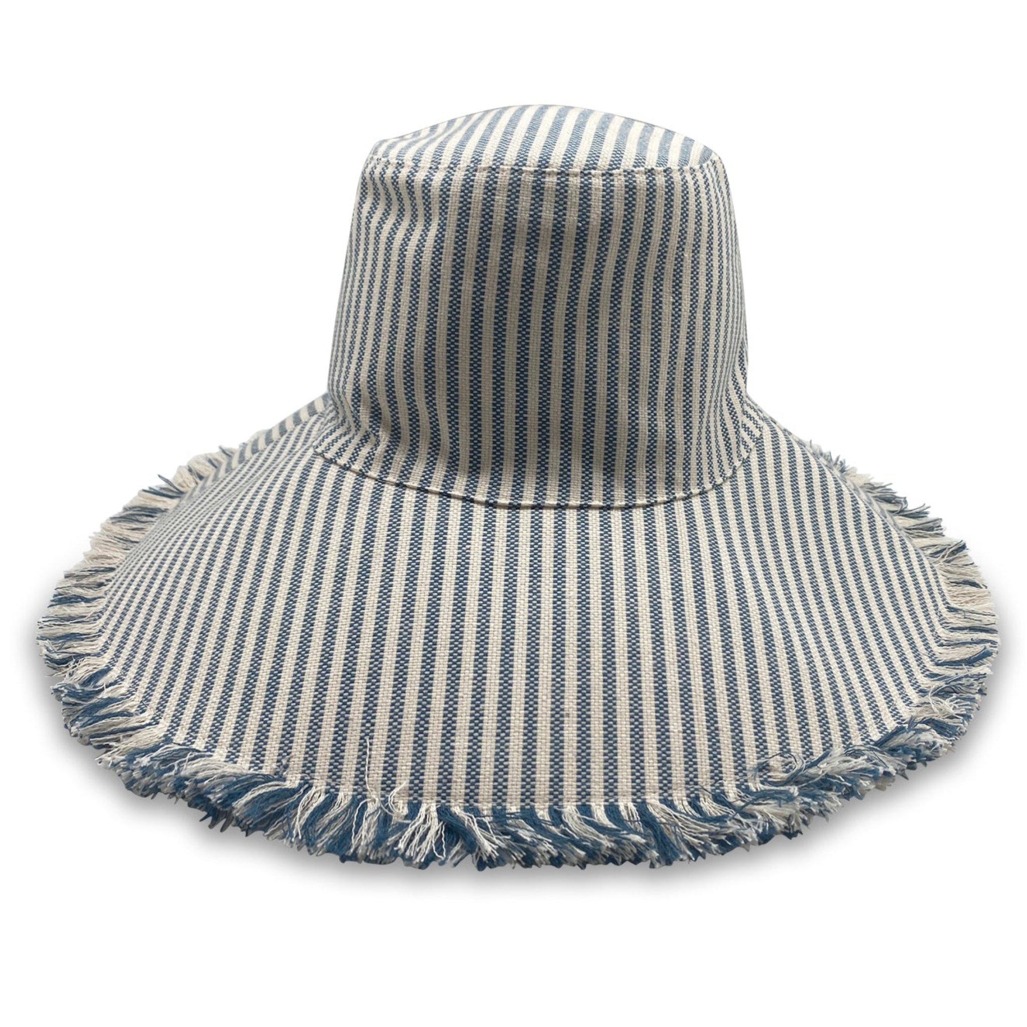 Lightweight Packable Canvas Hat for Men & Women - Navy Striped Sun Hat for Outdoor, Travel, Hiking & Beach Activities